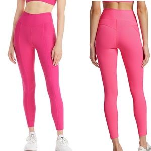Year of Ours Hot Pink Ribbed High-Waist Leggings